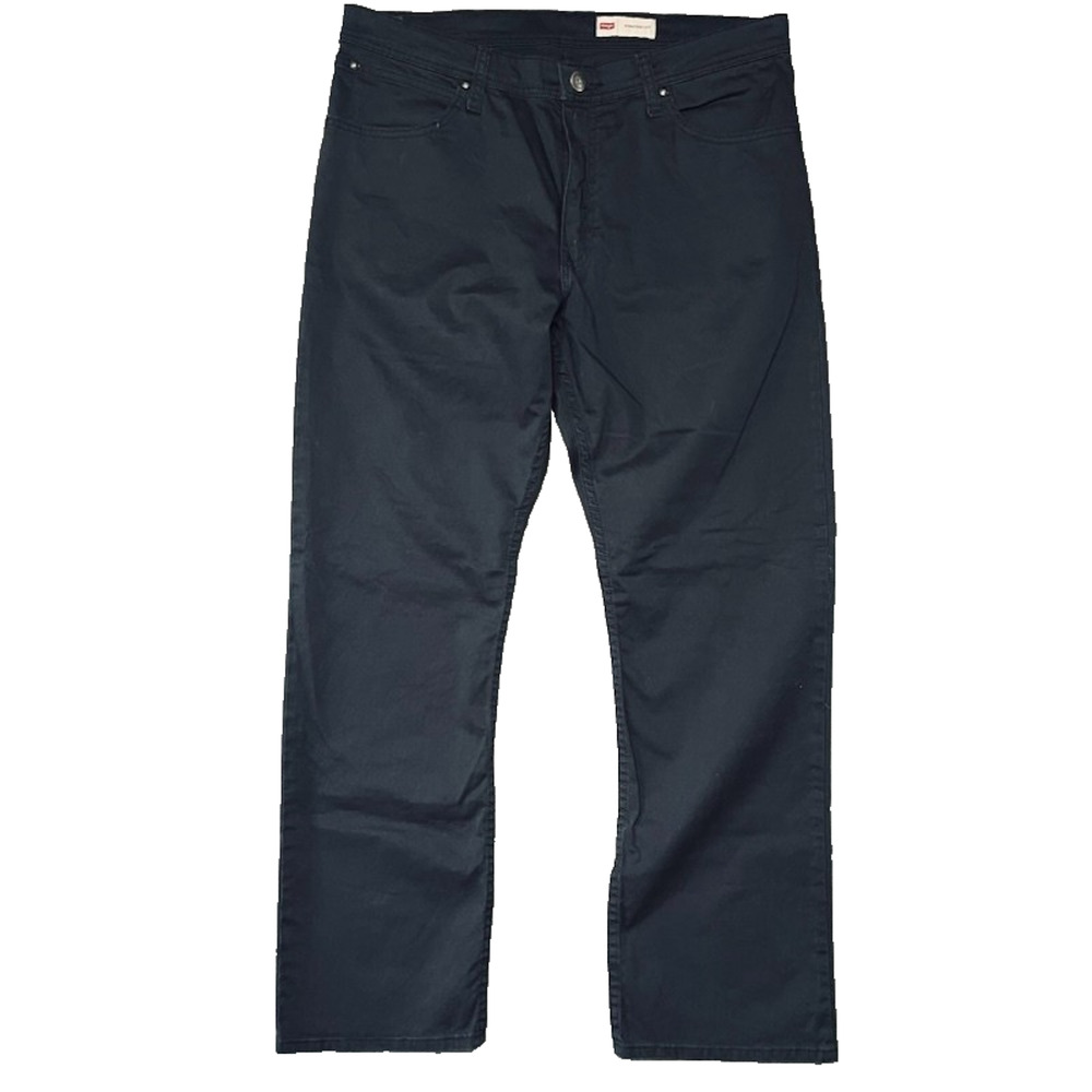 Wrangler Mens 34x30 Straight Fit Jeans Pants Black Stretch Cotton Zip 95WRWBL